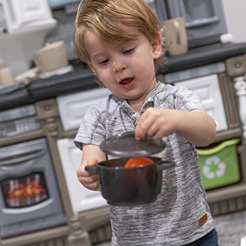 Step2 Lifestyle Dream Kids Kitchen Playset, Indoor/Outdoor Kitchenette, Interactive Play with Lights and Sounds, Made of Durable Plastic, 37 Piece Toy Accessories, Toddlers 2+ Years Old, Gray - image 7