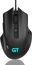 RaceGT Wired RGB Gaming Mouse, Ergonomic Mouse with 7 Backlight RGB Lighting Modes, up to 3600 DPI,6 Buttons for Windows/PC/Mac/Laptop Gamer (Black)