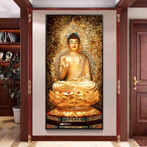 Toile Bouddha moderne 70x140cm : habillez vos grands murs vides avec un art abstrait sans cadre