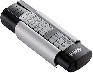 SOMMER Émetteur portatif Telecody+ 868,95 MHz 12 commandes pour SOMMER Ouvre-portes, S10212-00001, noir/argent