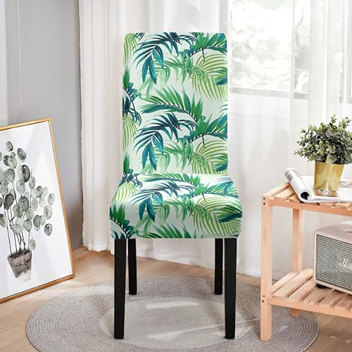 HZDHCLH Chair Covers Set of 4/6 Stretch Modern Chair Slipcovers for Dining Room Kitchen Wedding Party Washable Chair Protector(Bamboo leaves,4pcs) - Image 2