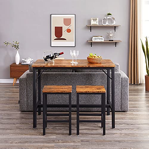 SUPERJARE-Bar-Table-Set-with-2-Bar-Stools-Pub-Dining-Height-Table-Set-3-Pieces-Kitchen-Counter-Set-Vintage-Industrial-Furniture-for-Living-Room-Rustic-Brown