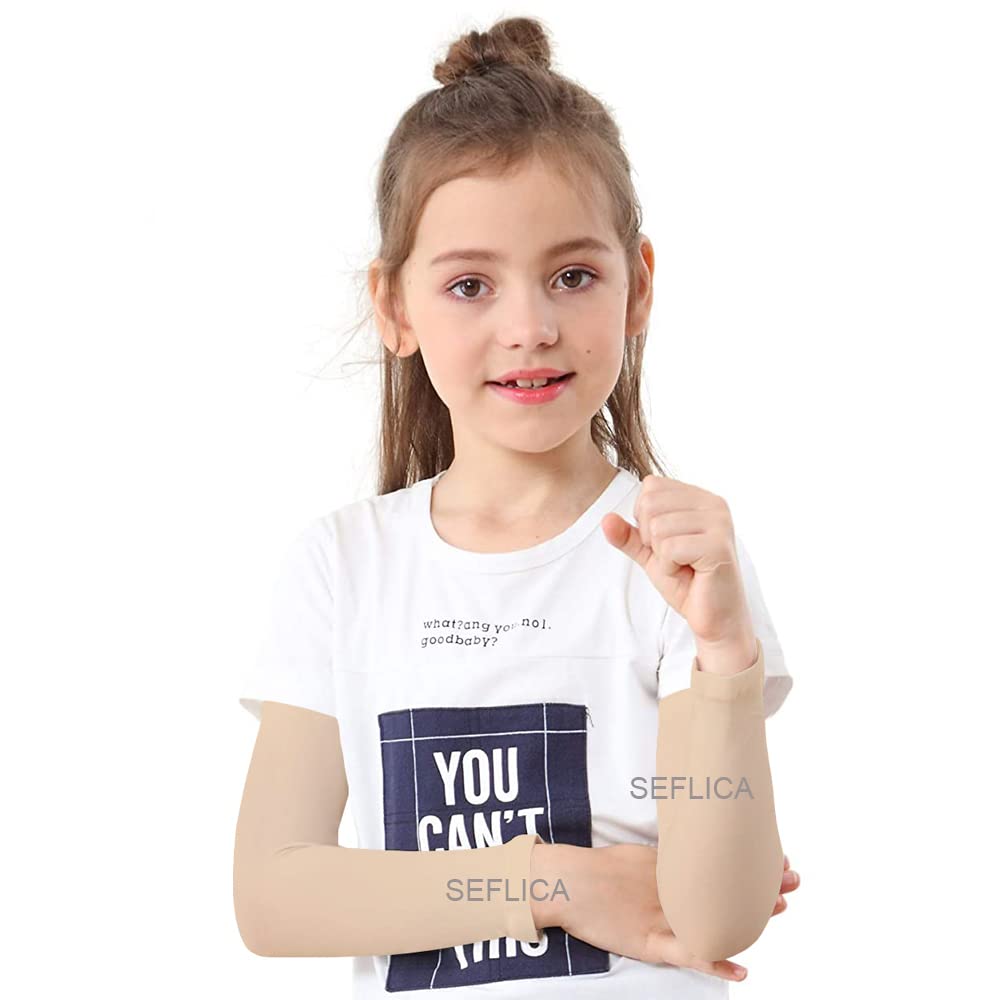 SEFLICA Arm Sleeves for Kids, Child, UPF 50 UV Sun Protection Cooling Sleeves to Cover Arms for Girls, Boys, Babies, Toddlers, Children for Sports and Arm Cover/Shield