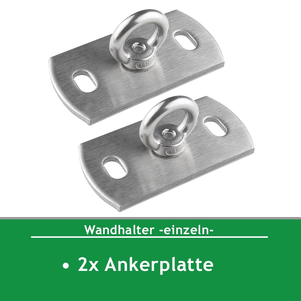 2 Sonnensegel Wandhalterungen Aus V2A Edelstahl – 6 Mm Stark, Für Mauerwerk & Holz, Inkl. Befestigungsmaterial – Made By PINA DESIGN