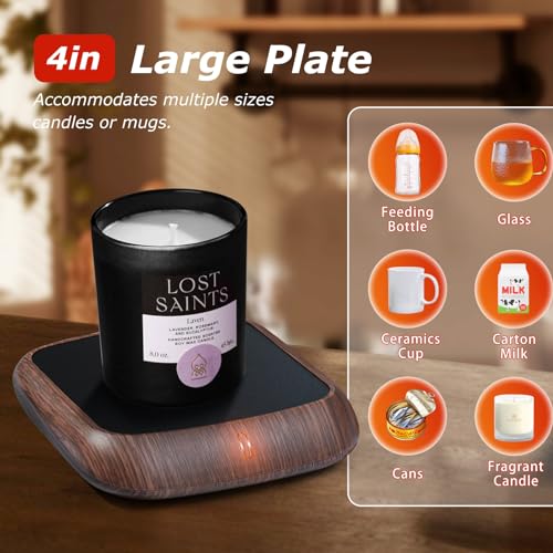 Compare PUSEE Large Candle Warmer Plate with 6H Auto Shut Off, Coffee