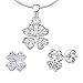 Produktbild SILVEGO Schmuck-Set Kleeblatt mit Zirkonia Pave - Ohrringe und Anhänger 925 Silber