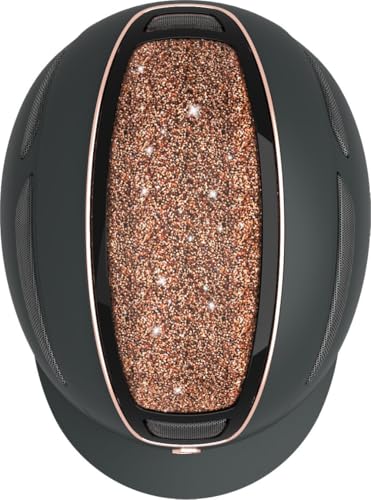 Covalliero Reithelm Elite, Damen Reithelm, Optimale Belüftung, Kunstlederriemen, Herausnehmbares Innenfutter, ABS Hartschale, roségold, M/56-58cm