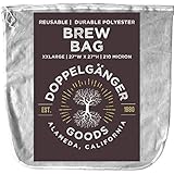 (XXL 27in x 27in) Durable Polyester Beer Brewing Brew Bag - Designed in California - Reusable Home Brewing Strainer Bag with EasyOpen Drawstring to Filter Mash, Boil and Strain Hops, Apple Cider