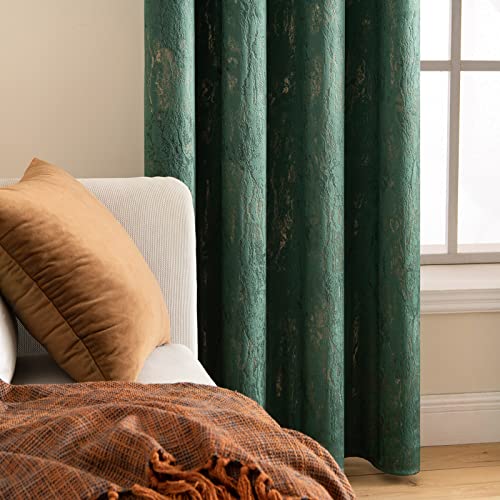 MIULEE 2 Panels Dark Green Bronzing Velvet Curtains Decoration Room Darkening Thermal Insulated Curtain Pair Eyelet Drapes for Living Room Kids Bedroom Nursery 55" W x 69" L 140x175cm - Cosy Home Interiors MIULEE 2 Panels Dark Green Bronzing Velvet Curtains Decoration Room Darkening Thermal Insulated Curtain Pair Eyelet Drapes for Living Room Kids Bedroom Nursery 55" W x 69" L 140x175cm - Image 7