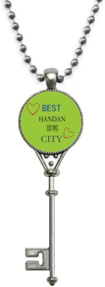 offbbNorth China Handan Sign Art Deco Gift Fashion Pendant Vintage Necklace Silver Key Jewelry