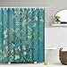 IcosaMro V. Gogh Shower Curtain for Bathroom with Hooks, Almond Blossom Flowers Decorative Long Cloth Fabric Shower Curtain Bath Decorations - 71Wx72L, Green