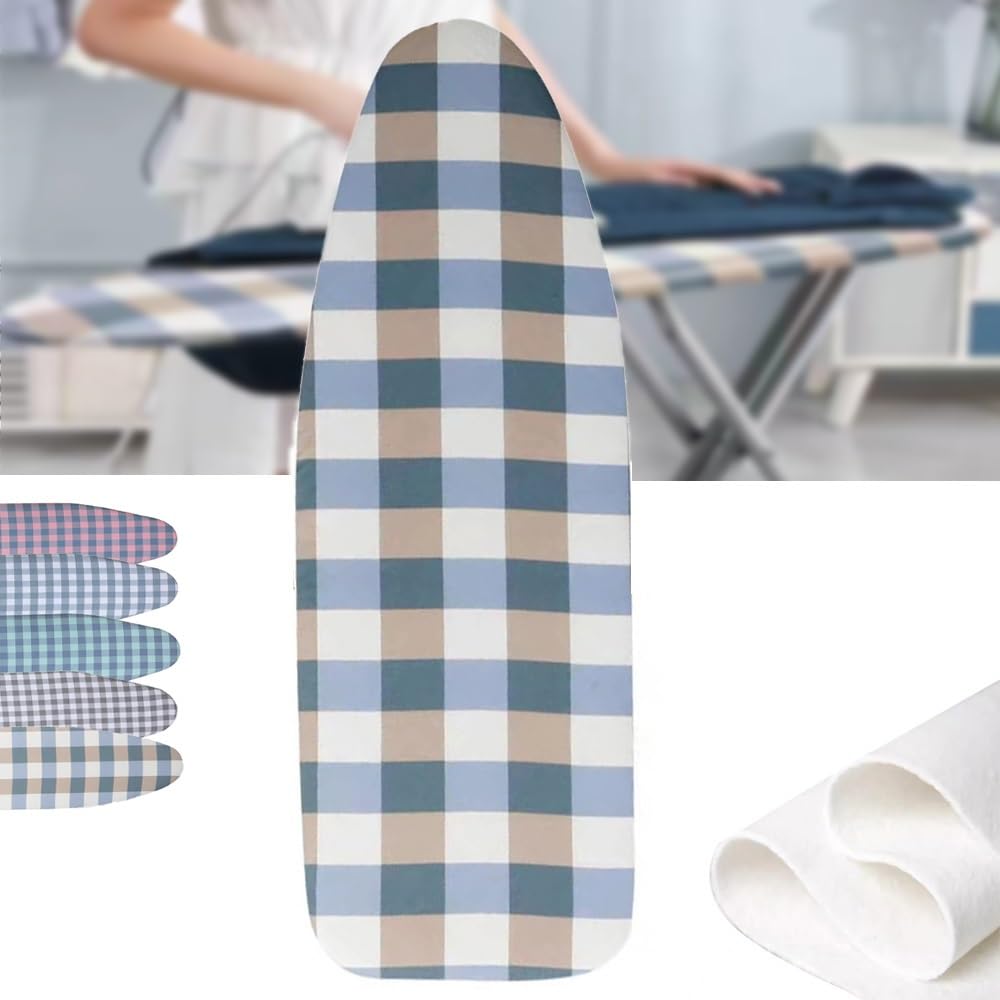 KFGISD, 12x36in 13x39In 15x45in Cotton Ironing Board Pad, Heat Resistant With Padding Stain Resistant ,Ironing Board Covers(Turquoise,90x30 cm/12x36 in)