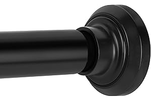Spring Tension Curtain Rod - Matte Black Tension Rod 33"- 72"