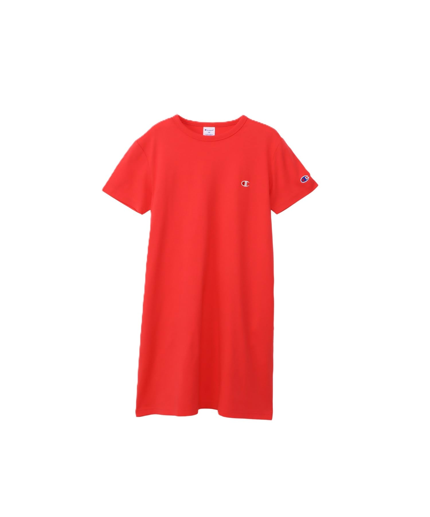 Champion シャツワンピ キッズ 半袖 丸首 綿100% COTTON USA バインダーネック ワンポイントロゴ刺繍 ショートスリーブワンピースドレス ベーシックCK-Z331/CK-T305ガールズ