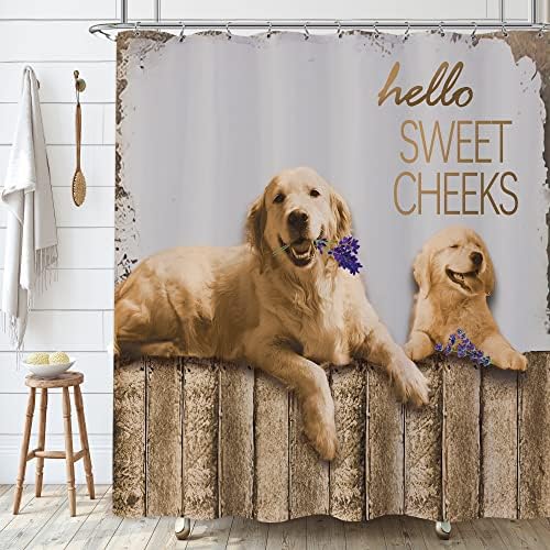 Funny Dog Shower Curtain - Farmhouse Western Rustic for Bathroom ...