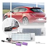✅Paquete: 2 luces para matrícula de Opel Vauxhall Astra Zafira Insignia + 2 piezas Canbus, paquete en caja de papel, aprobado por E4, 1 año de garantía.