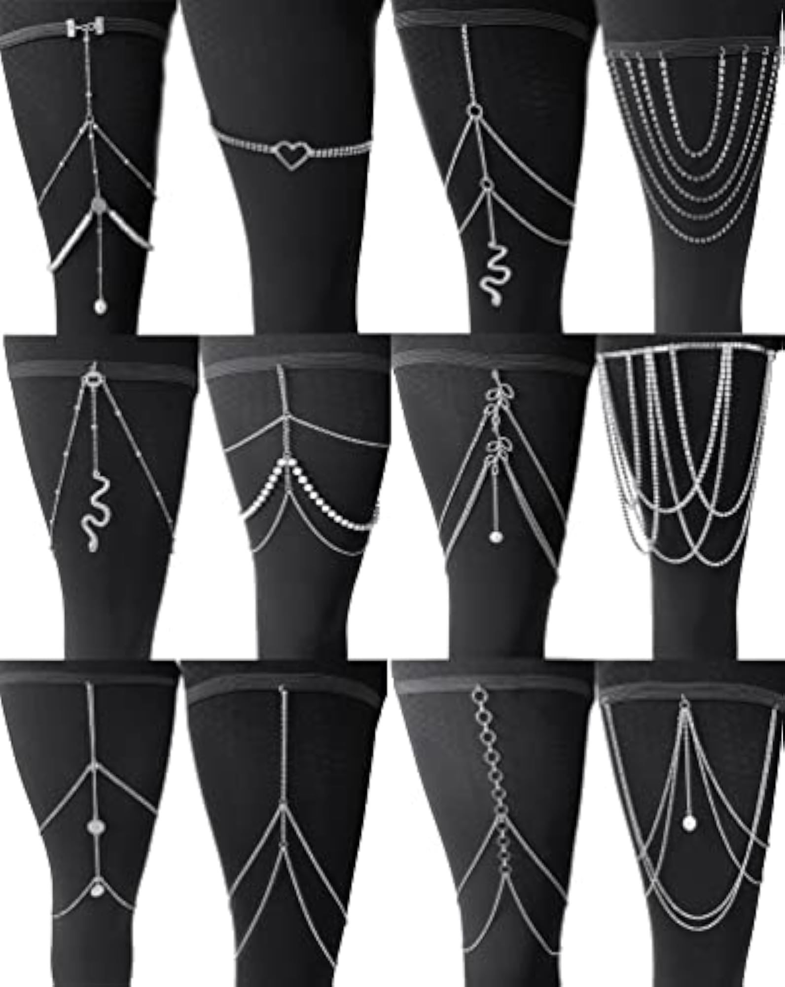 12 Pcs Snake Thigh Chains Body Jewelry