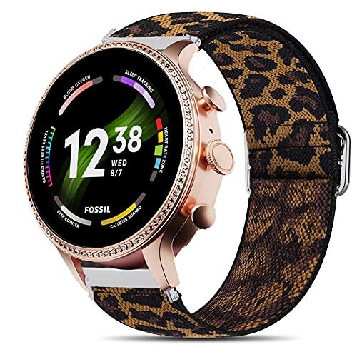 Fossil Gen 6 Bracelet Giaogor réglable en tissu souple et extensible pour montre intelligente Fossil Gen 6 42 mm/44 mm, 42mm