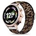 Compatible for Fossil Gen 6 Band, Lamshaw Stretch Elastics Nylon Adjustable Replacement Strap Accessories Compatible for Fossil Gen 6 42mm / 44mm Smartwatch (Leopard, 42mm case Women)