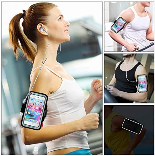 smartlle Arm Phone Holder for Running, Armband for iPhone 13 12 11 Pro Max/XR/XS Max/8 7 6S 6 Plus, Samsung Galaxy S/A/Note, Xiaomi, LG, Huawei, All Phone up to 6.9", Sport Gym Workout Armband (Black)