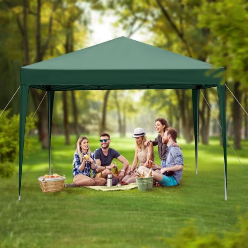 Miniatura 8 de Bonnlo Carpa Plegable De 3x3m, Upf 50 , Las Pergolas De Jardín Impermeables Y El Gazebo Son Adecuados Para Usos Exteriores, Como Camping, Festivales, Playa Y Patios Verde Con 4 Laterales