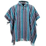 Poncho LOUDelephant Gebürstete Baumwolle Kapuzen Poncho - Lila Himmel, One Size