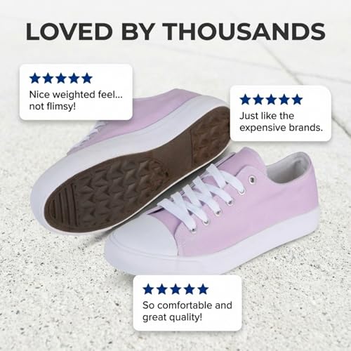 Image of Canvas Shoes for Women, Women's Fashion Sneakers | Casual Low Top, Lace Up, Rubber Sole, Canvas Upper, Cushioned Insole
