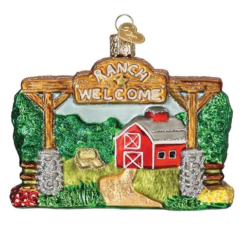 Old World Christmas Our Ranch Glass Hanging Ornament