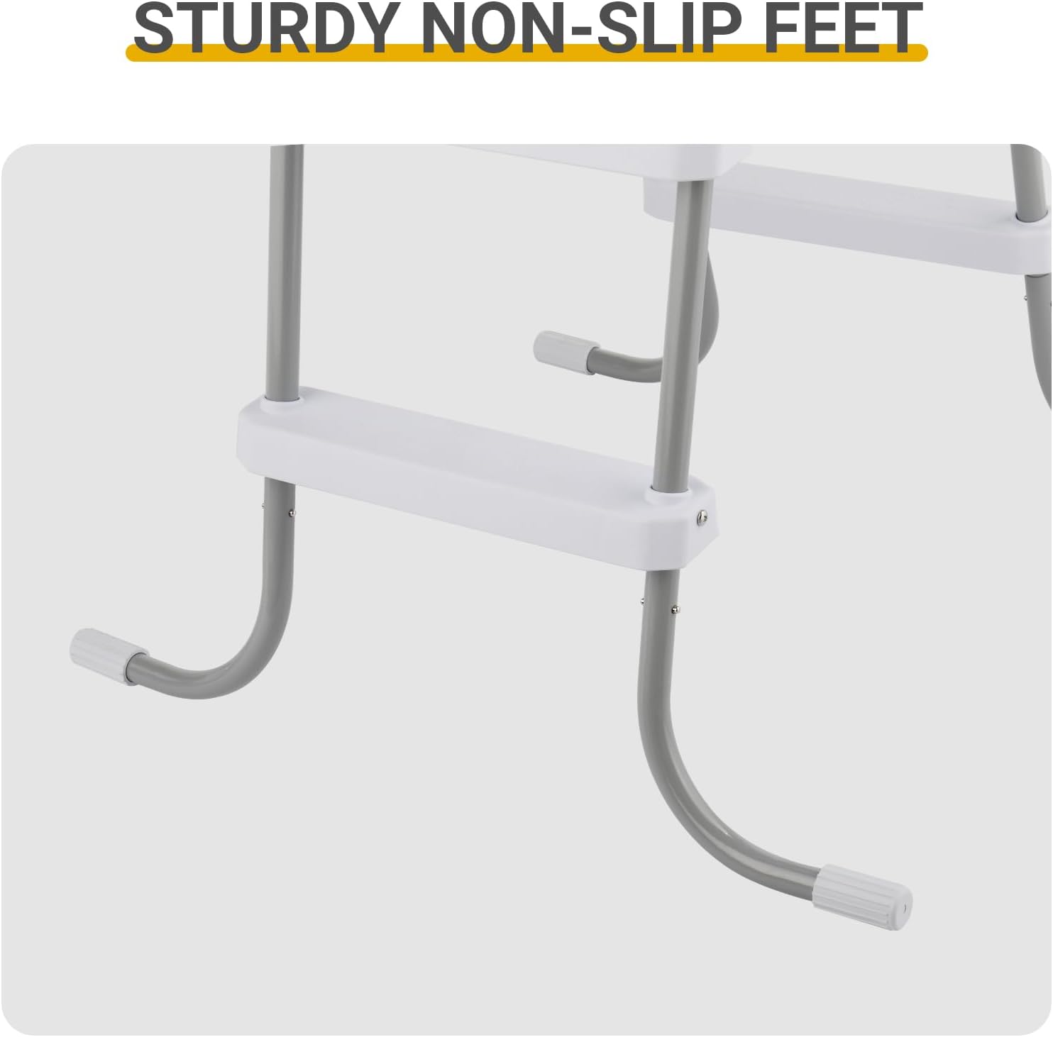 2 Steps Pool Ladder for Above-Ground Pools – 33in Max Height Iron Grey Frame + White PP Steps – Heavy-Duty 300 lbs Capacity – Rust-Resistant & Tool-Free Assembly