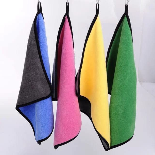 Image of RD TREND Microfiber Multipurpose Assorted Cleaning Towel 500 GSM Size-40x30 Cm |Soft, Super Absorbent, Quick Dry | Reusable Lint-Free Cloth for Car, Kitchen, Bathroom, Glass, Gym & Home (Pack of 4)