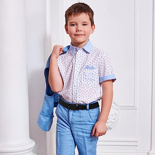 AWAYTR Boys Elastic Braided Belt - Black Pin Buckle Stretch Golf Baseball Belt for Boys and Girls Aged 4-12 Years4