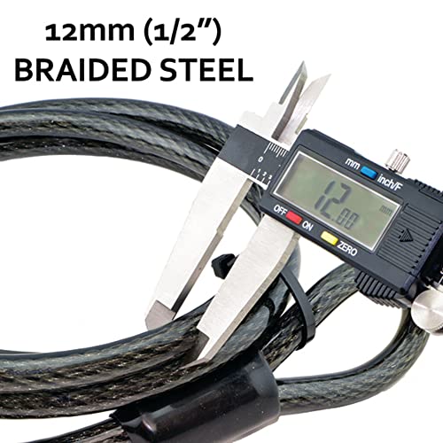 Lumintrail 12Mm (1/2 Inch) Heavy-Duty Security Cable, Vinyl Coated Braided Steel With Sealed Looped Ends (4', 7', 15' Or 30') (4-Ft) #TOP1