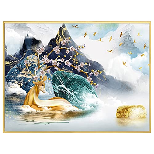 Broderie diamond painting complet faon doré 50x140cm en cristal strass haut de gamme