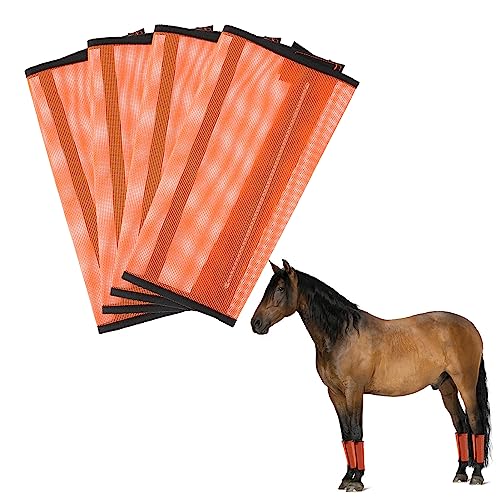 Anphsin Fine Mesh Fly Boots For Horse, Non-Slip Horse Fly Leggings, Breathable Horse Fly Leg Wraps To Reduce Stomping (Set Of 4 Large) #TOP29