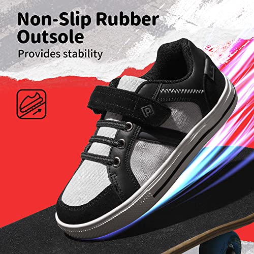 Dream Pairs Unisex-Child School Loafers Sneakers Shoes, Black/Grey - 1 Little Kid (151014-K) #TOP2