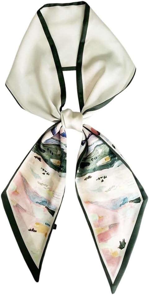 Silk Head Scarf for Hair Fashion Headwrap for Women Lightweight Neck Tie