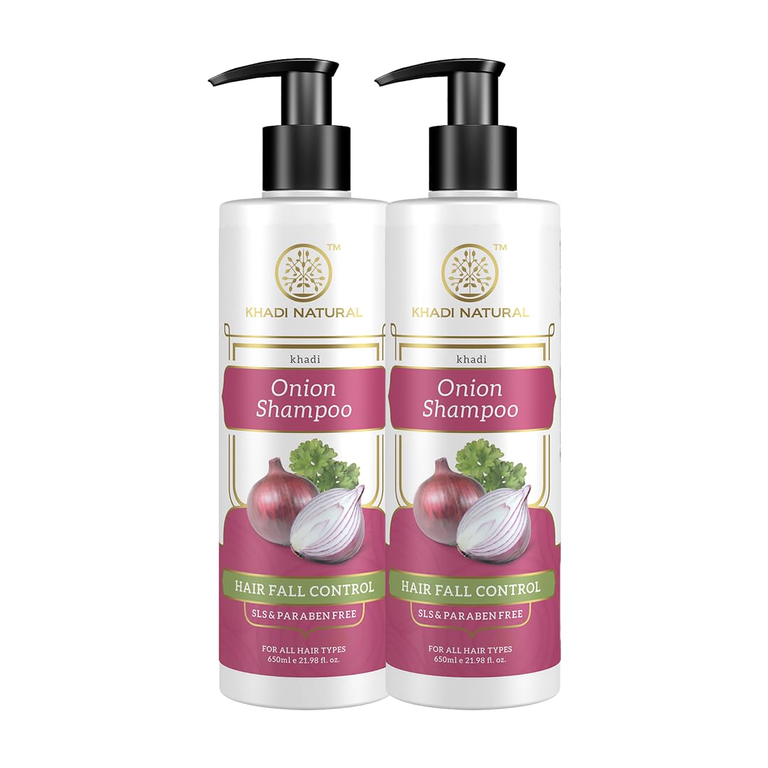 KHADI NATURAL Onion Cleanser/Shampoo Sulphate Paraben Free, 650 ml| Promotes Hair Growth| Controls dandruff and hairfall | Suitable for All Hair Types| Pack of 2 (650ml*2, 1300ml)-picture-10