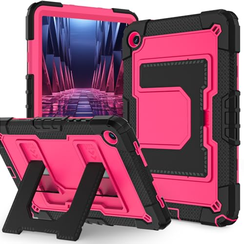 Coque Samsung Galaxy Tab A11 Plus 11'' antichoc noire et rose avec porte-stylet