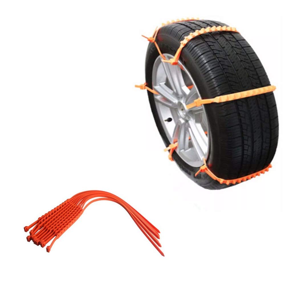 Universal 10PCS Orange Practical Snow Tire Chain Car Truck Wheel Tire Antiskid Chains Slip Chains