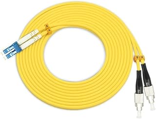 EB-LINK 10M LC to FC Fiber Optic Patch Cord Jumper Cable Duplex Single-Mode 9/125 OS1 OS2 LC-FC,10 Meters 32ft Yellow