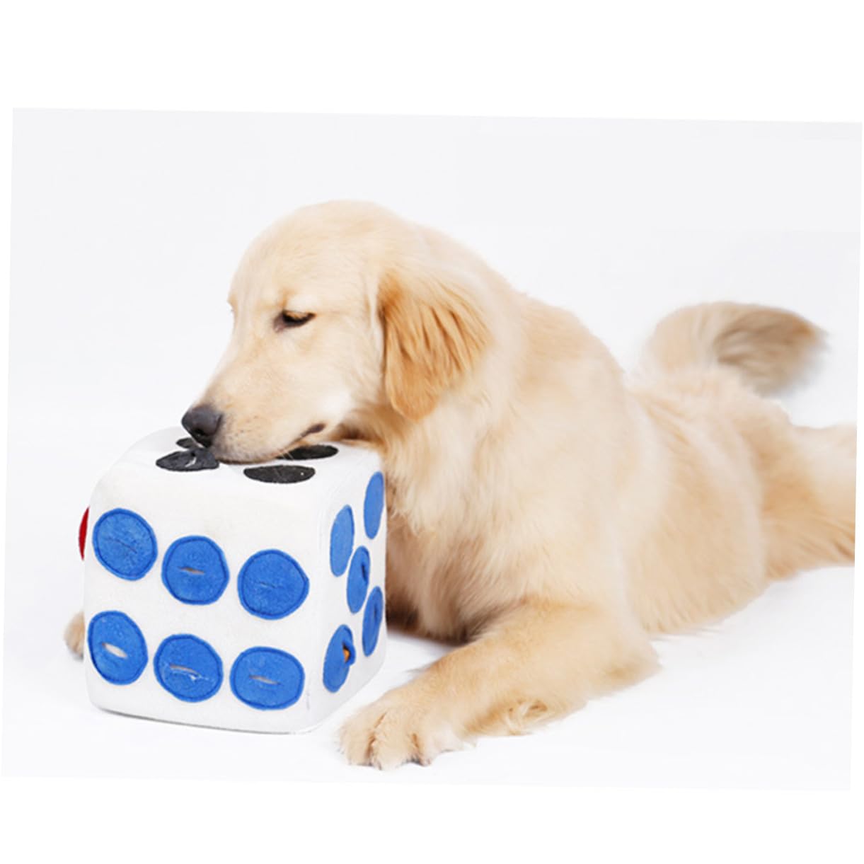 SUPVOX Jouet Chien Peluche Forme Dé Distributeur Croquettes Anti-étranglement Jouet Olfactif Alimentation Lente