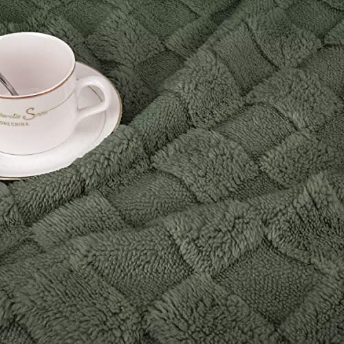 Baby Blanket For Boys Girls 3D Fleece Fluffy Fuzzy Baby Blanket With Chessboard Grid Design For Toddler Infant Soft Warm Cozy Newborn Blanket 30 X 40 Inches Olive Green #TOP2