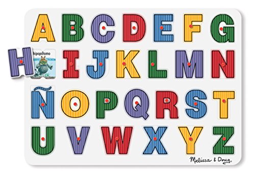 Melissa & Doug See-Inside Spanish Alphabet Wooden Peg Puzzle (27 pcs)