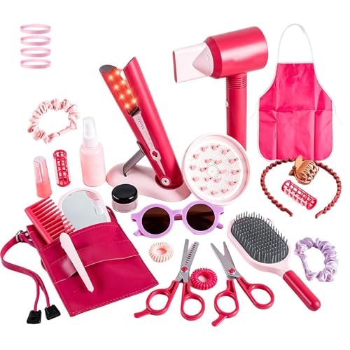 Jouet salon de coiffure avec fer à friser et accessoires interactifs pour enfant