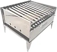 Churrasqueira Portatil Parrilla Em Inox Refratária E Coletor