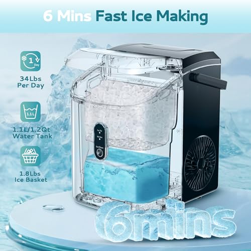 Máquina de Hielo Nugget EUHOMY Compacta y Portátil miniatura 3