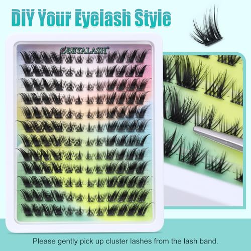 Wimpern Cat Eye Lashes 144pcs Fox Eye Lashes Cluster Lashes Künstliche Wimpern C Curl Einzelne Wimpern Fake Lashes Wimpern Cluster Falsche Wimpern DIY Wimpern Extensions by Obeyalash