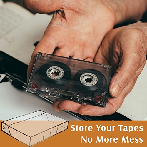 20 Pack Cassette Cases Clear Plastic Blank Cassette Tape Audio Cassette Individual Storage With Clear Tape For Blank Voice Recording Cassette Tapes Storage Art Collection Walkman Player With Music #TOP3