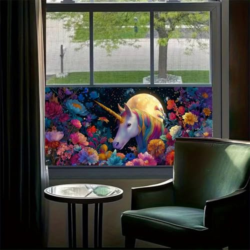 Película decorativa para ventana con unicornio mágico miniatura 2
