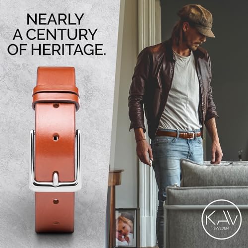 Holm - Mens Leather Belt - 1.4" Handmade in Sweden with Italian Full Grain Leather, black leather belt men4